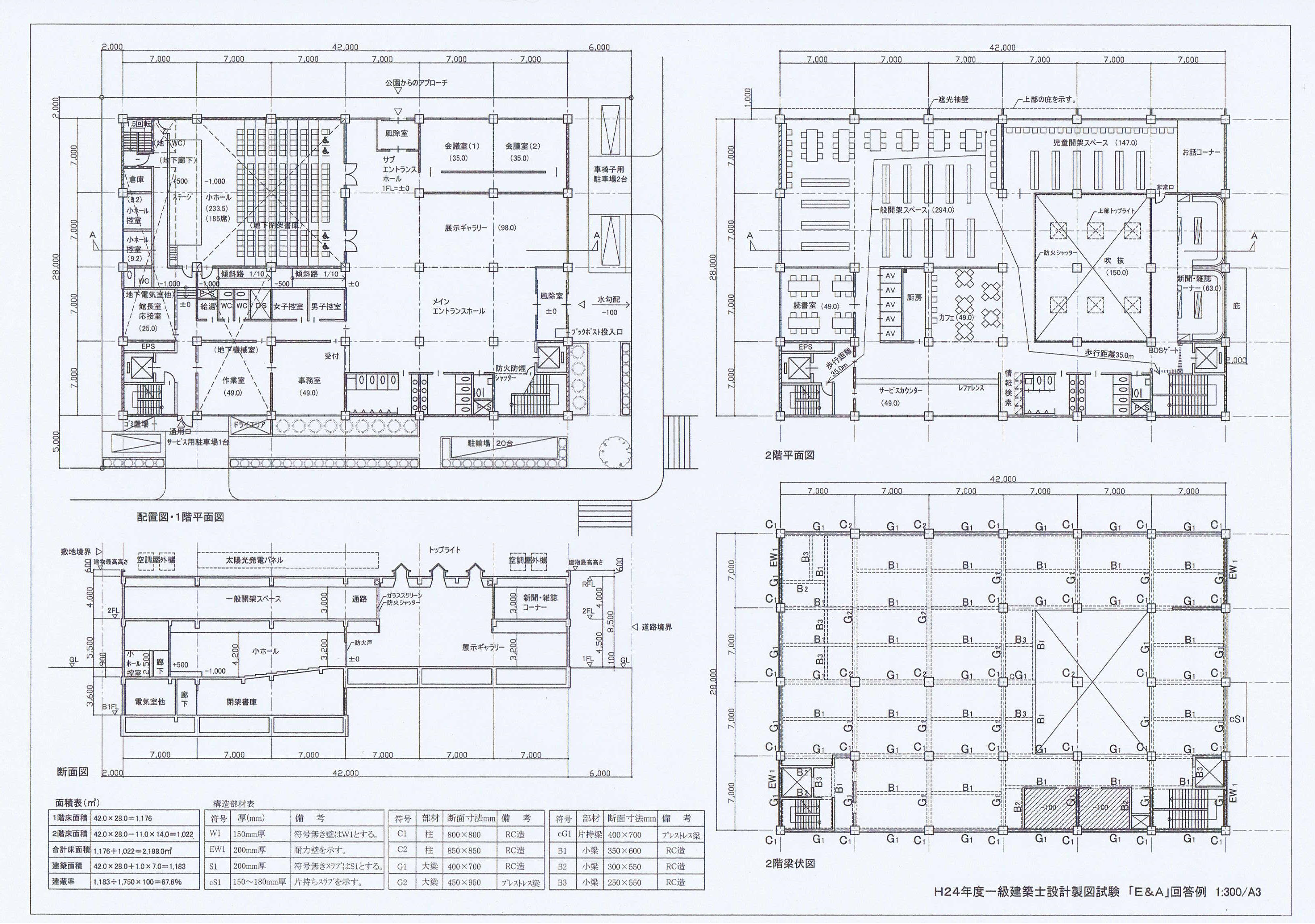 Ｈ２４年度一級建築士設計製図試験ー回答例